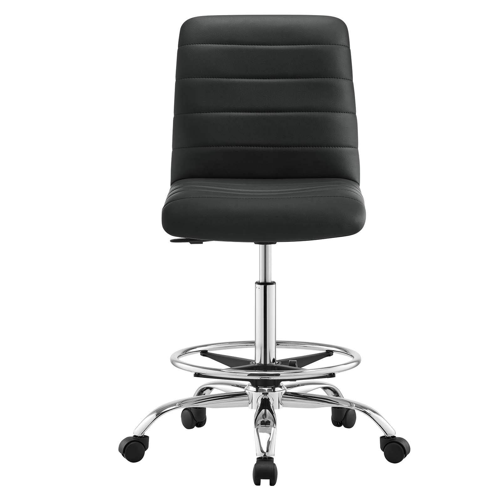 Ripple Armless Vegan Leather Drafting Chair By Modway - EEI-4980 - Image 5