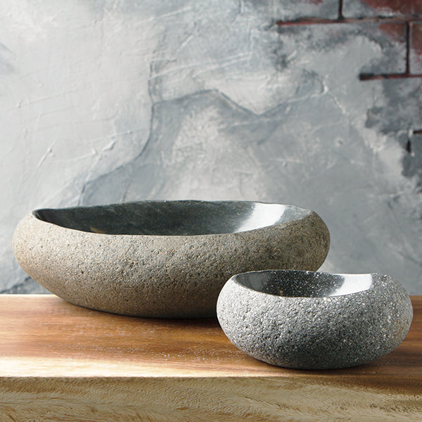 River Stone Bowls Small Set of 2 By Garden Age Supply