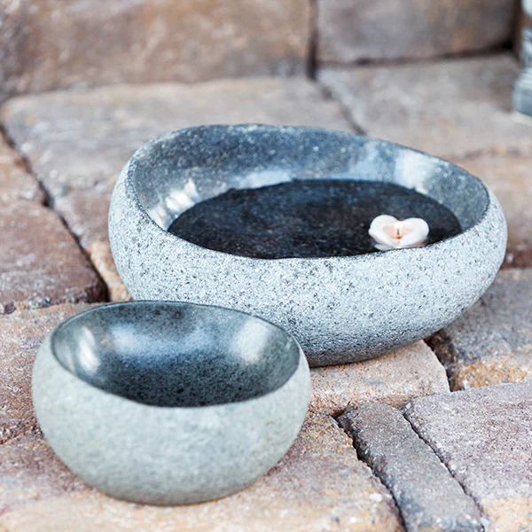 River Stone Bowls Small Set of 2 By Garden Age Supply - Image 2
