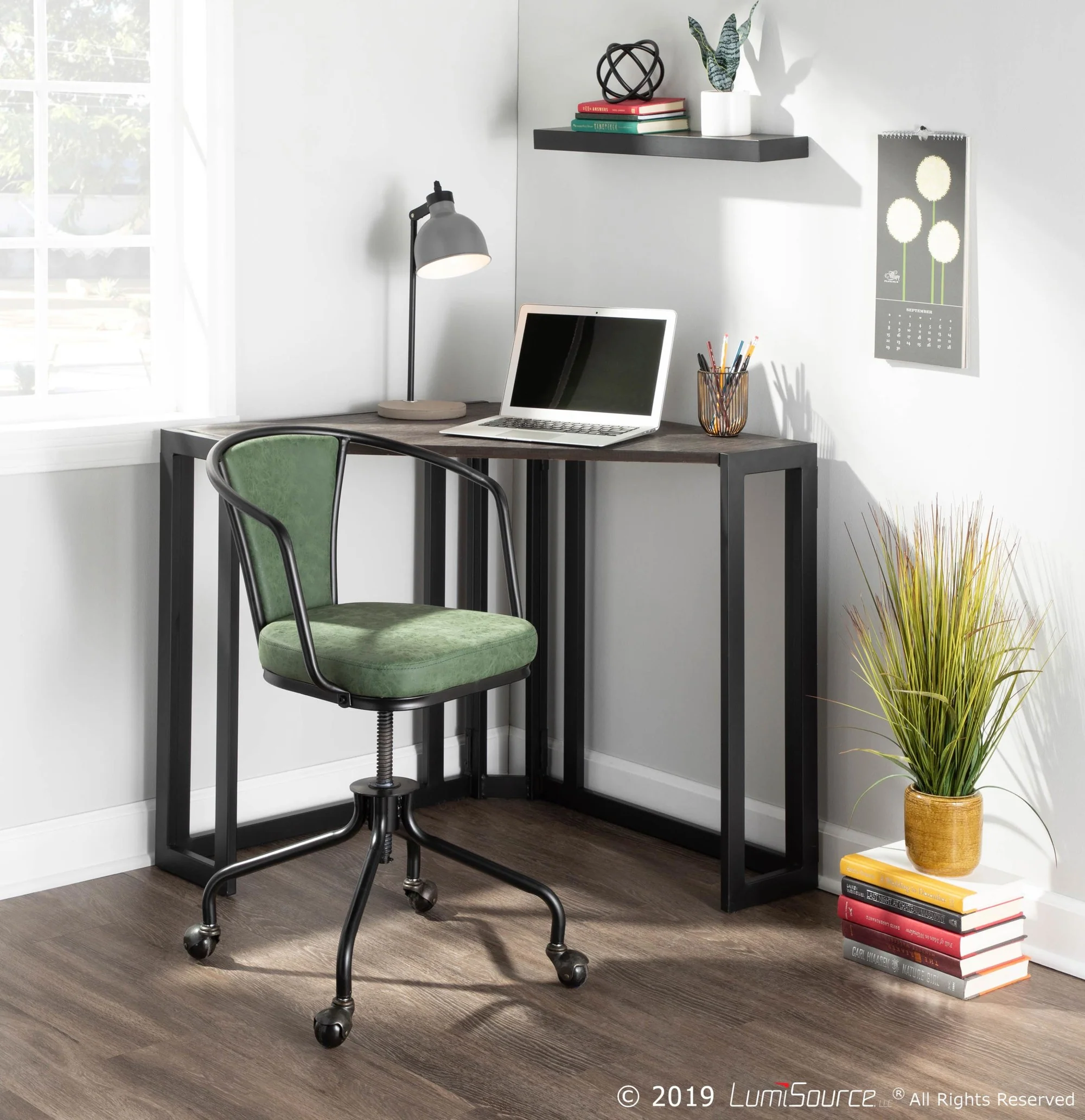 Roman Corner Desk By LumiSource - OFD-CROMAN BKES