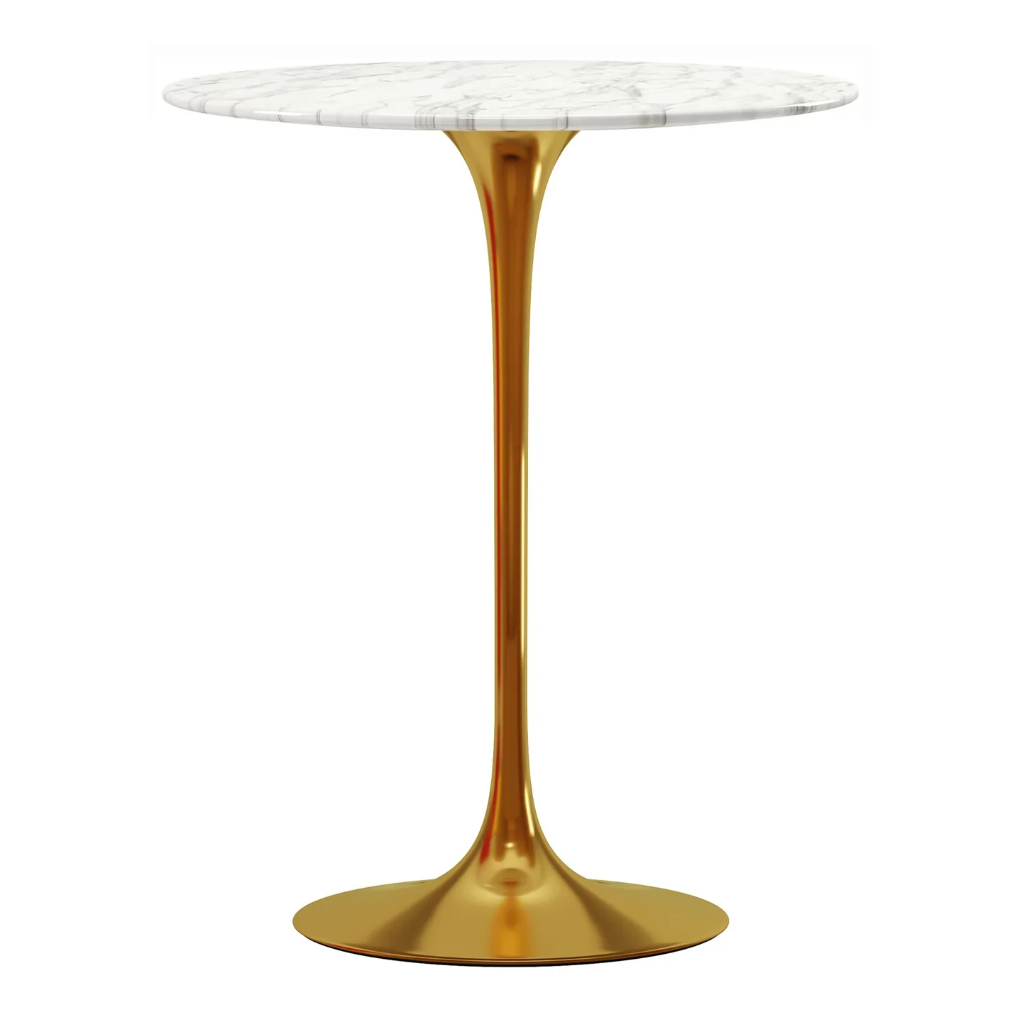 Rose 32" Round Marble Bar Gold, Table By World Modern Design
