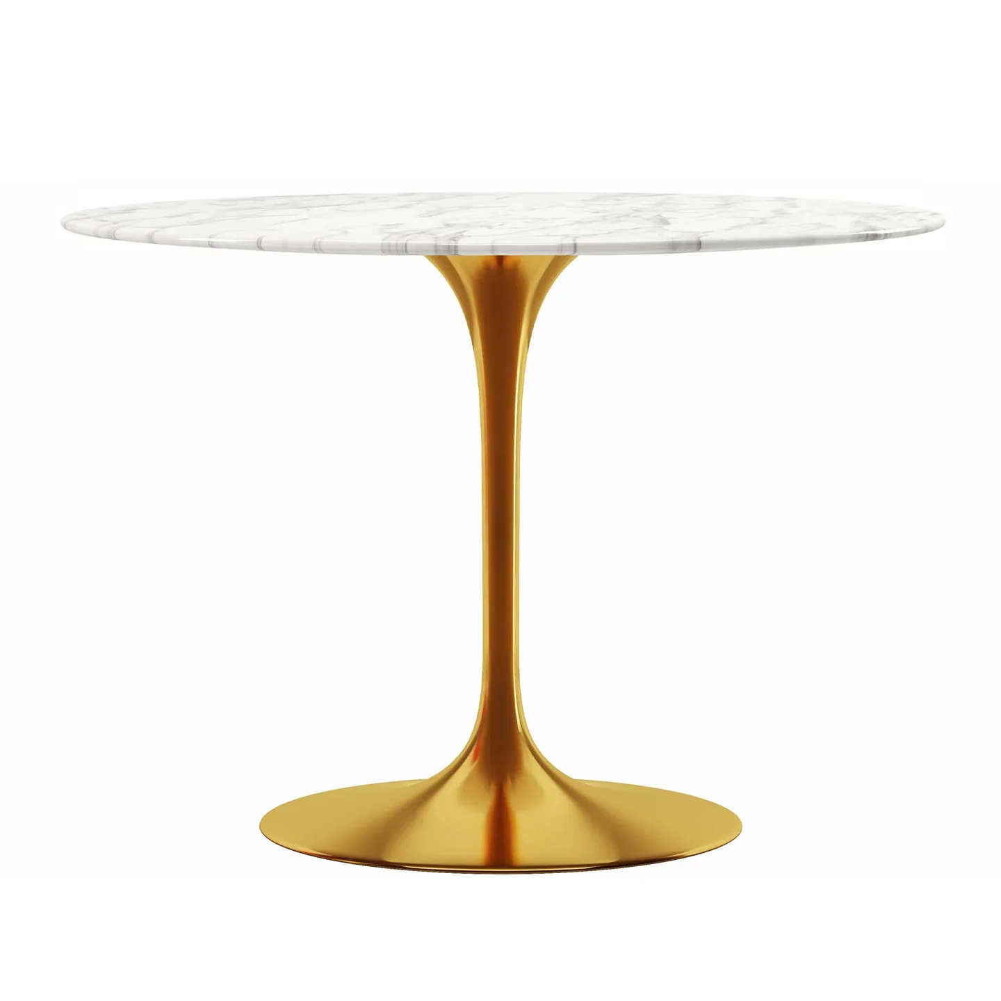 Rose 40" Round Marble Dining Table, Gold Base By World Modern Design