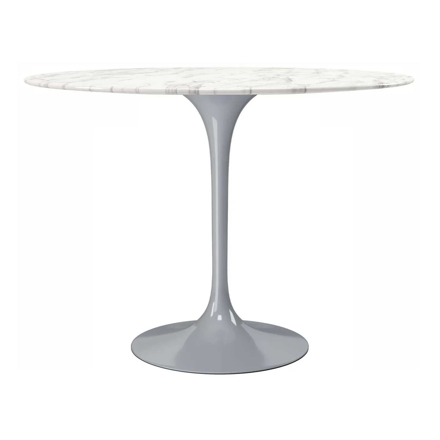 Rose 40" Round Marble Dining Table, Gray Base By World Modern Design