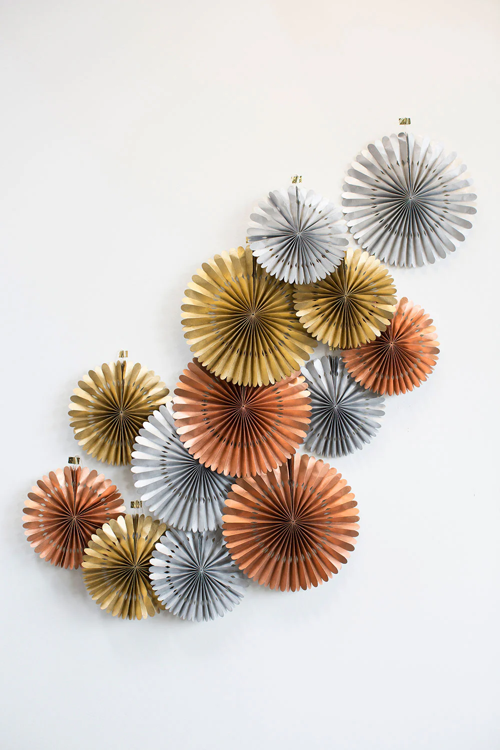 Rosetta Paper Fan Set of 8 By Accent Decor - Image 4