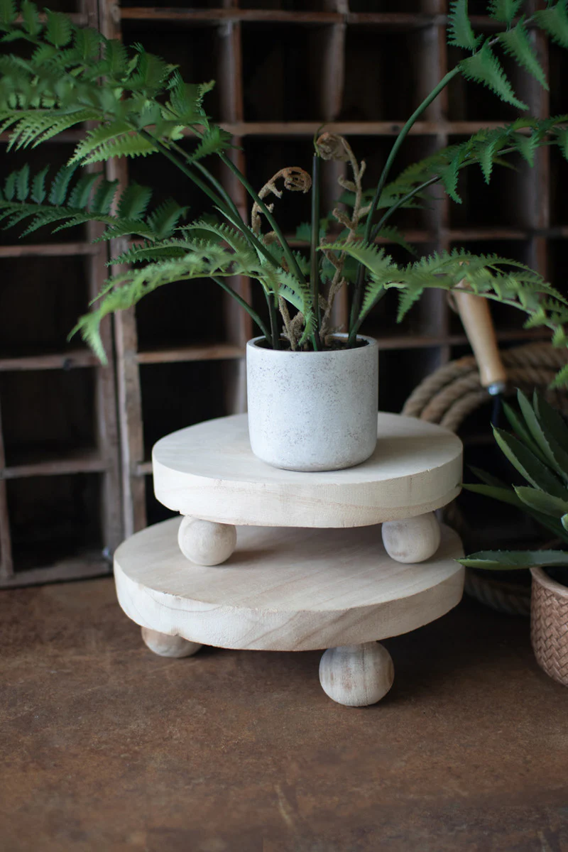 Round Wooden Risers With Ball Feet (Min 2) Set Of 2 By Kalalou