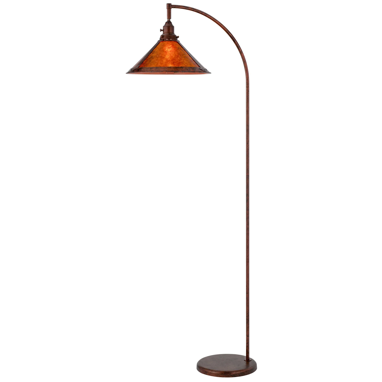 Rusted Traditional Shaped Floor Lamp With Rust Empire Shade By Homeroots