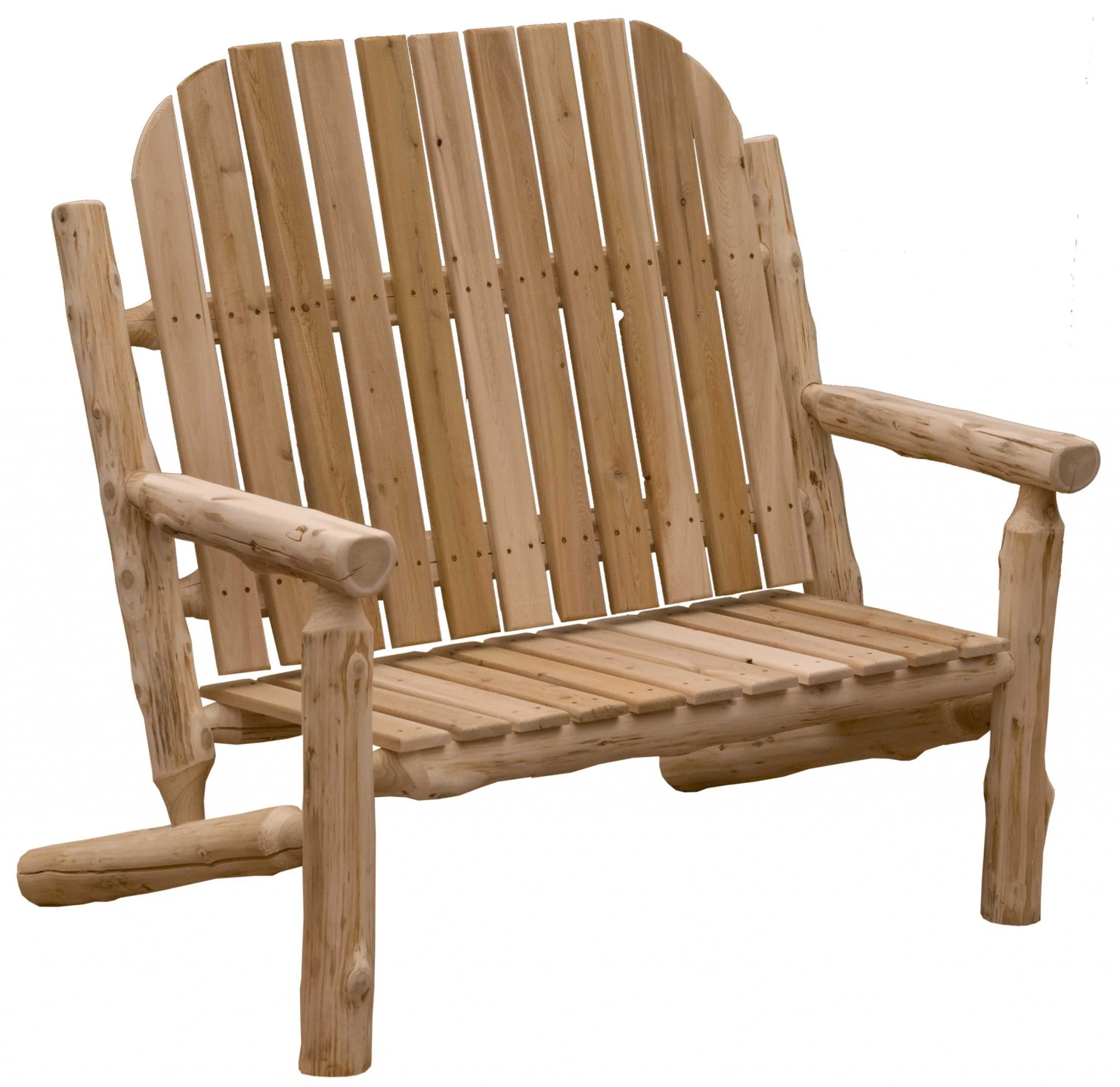 Rustic and Natural Cedar Two - Person Adirondack Chair By Homeroots