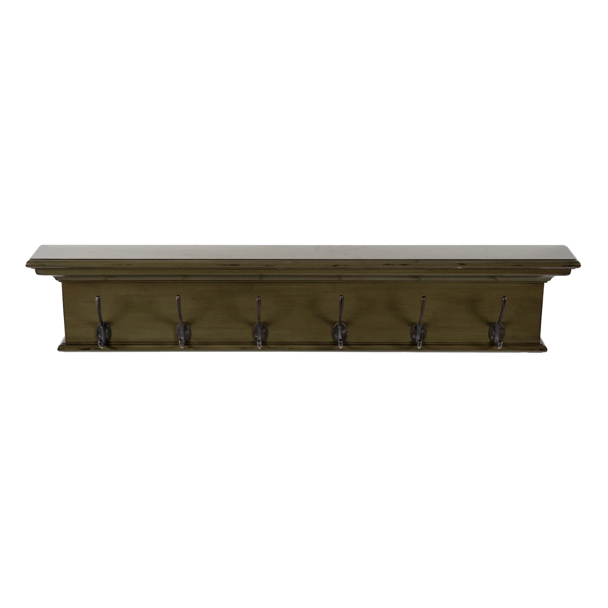 Rustic Antiqued Green Six Hook Hanging Coat Rack By Homeroots