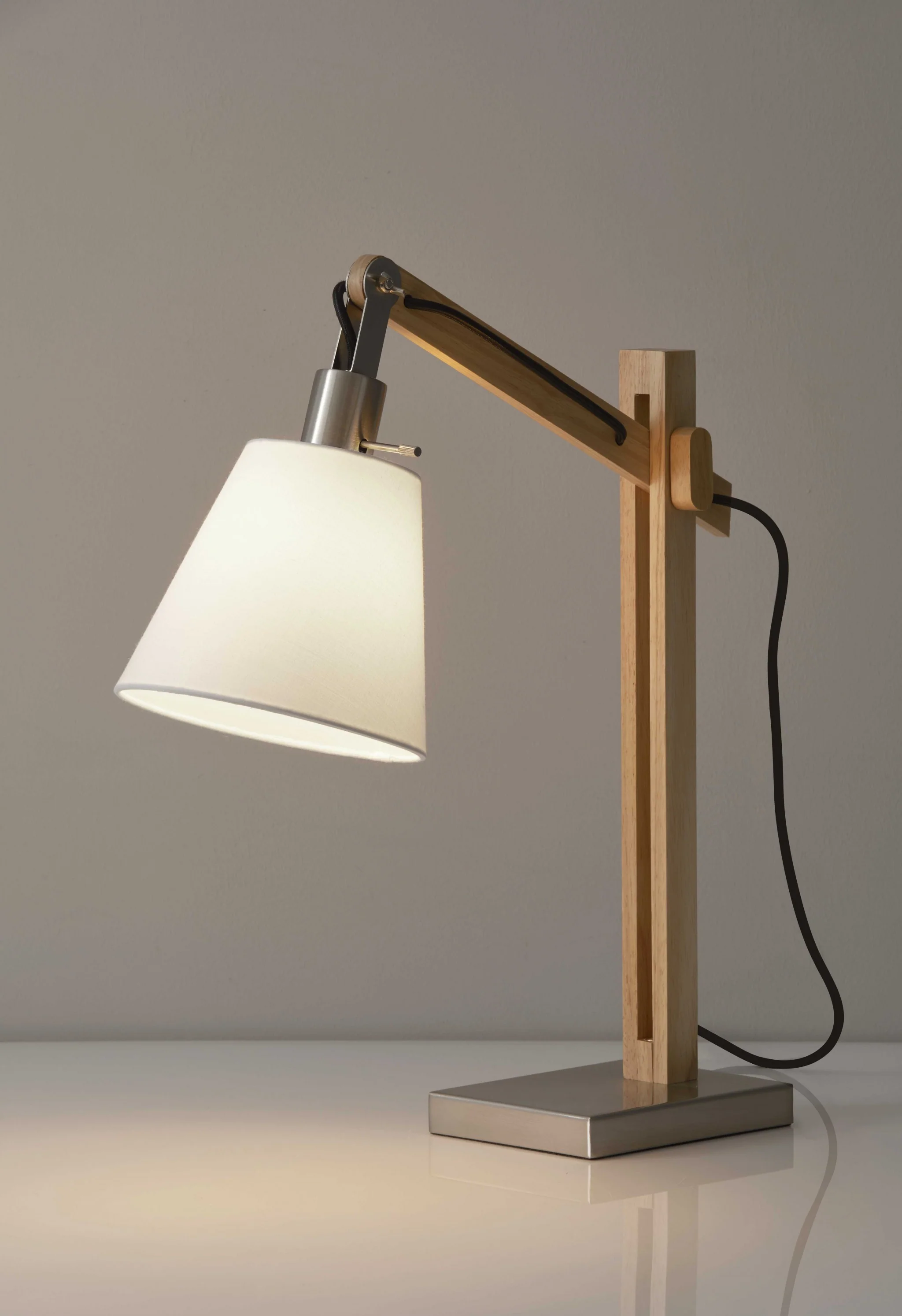 Rustic Hinged Natural Wood Table Lamp By Homeroots