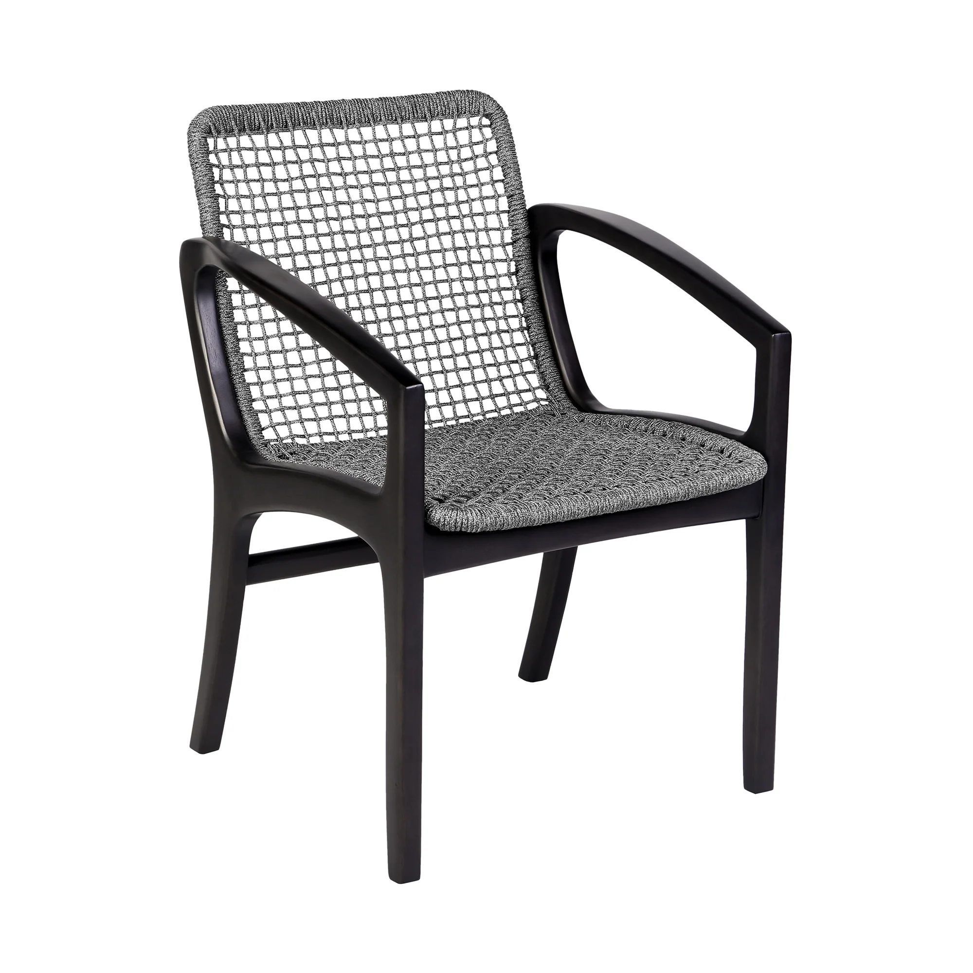 Sachi and Brighton 5 Piece Dining Set in Light Eucalyptus Wood with Charcoal Rope By Armen Living - Image 13
