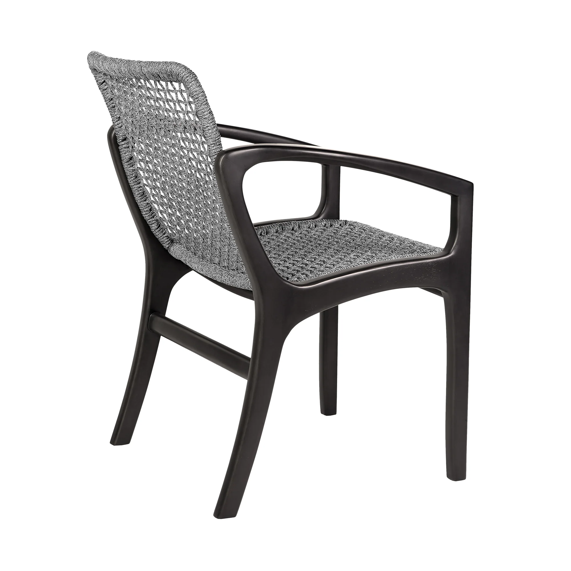 Sachi and Brighton 5 Piece Dining Set in Light Eucalyptus Wood with Charcoal Rope By Armen Living - Image 14