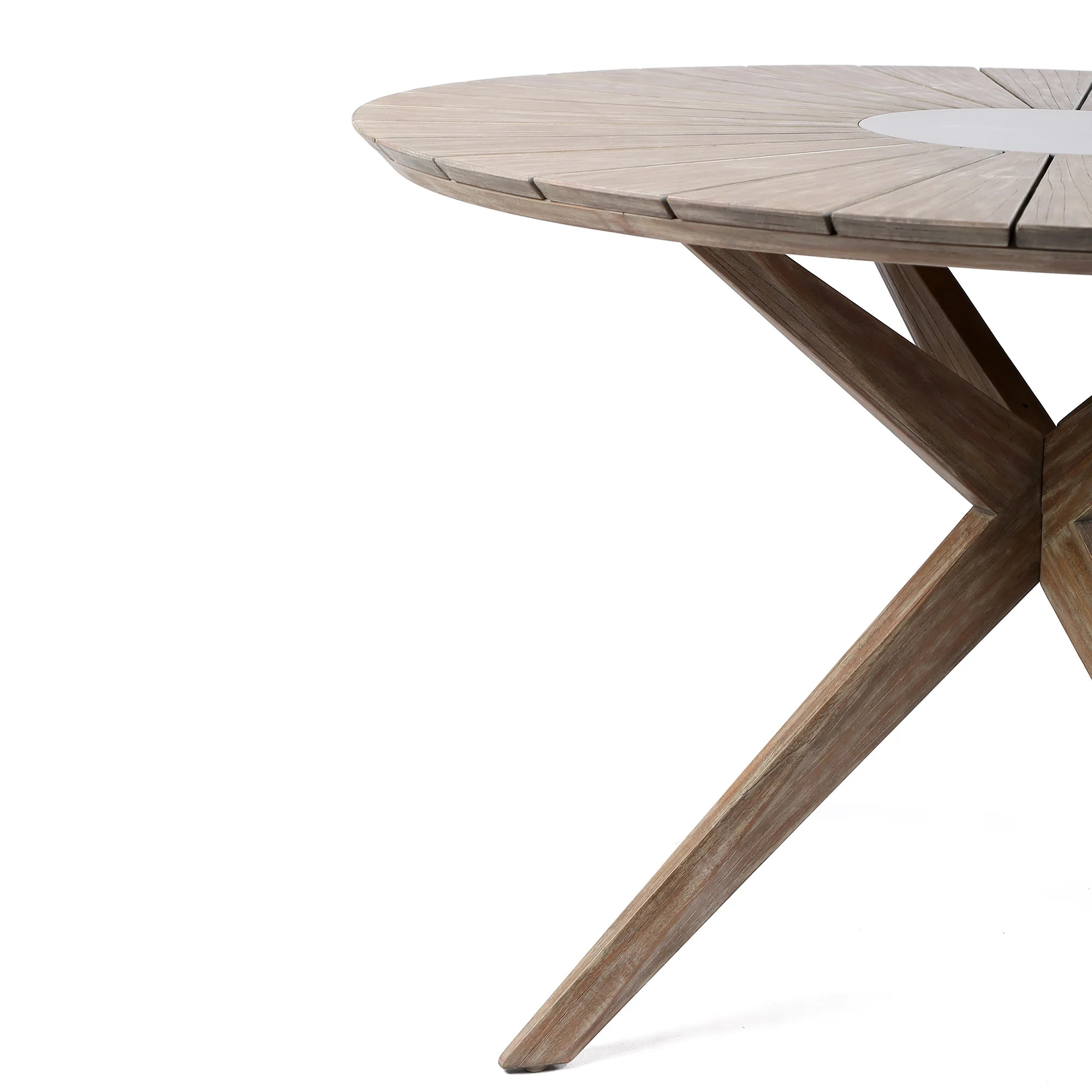 Sachi and Nabila Outdoor 5 Piece Light Eucalyptus and Concrete Dining Set By Armen Living - Image 7