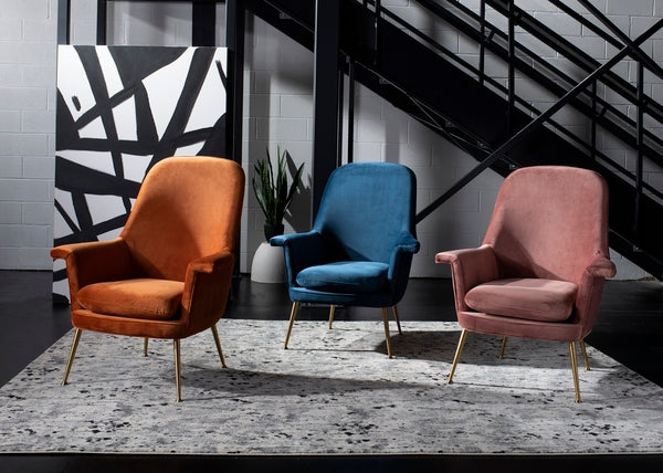 Safavieh Aimee Velvet Arm Chair - Navy - Image 5