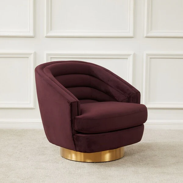 Safavieh Arvilla Swivel Club Chair - Cabernet