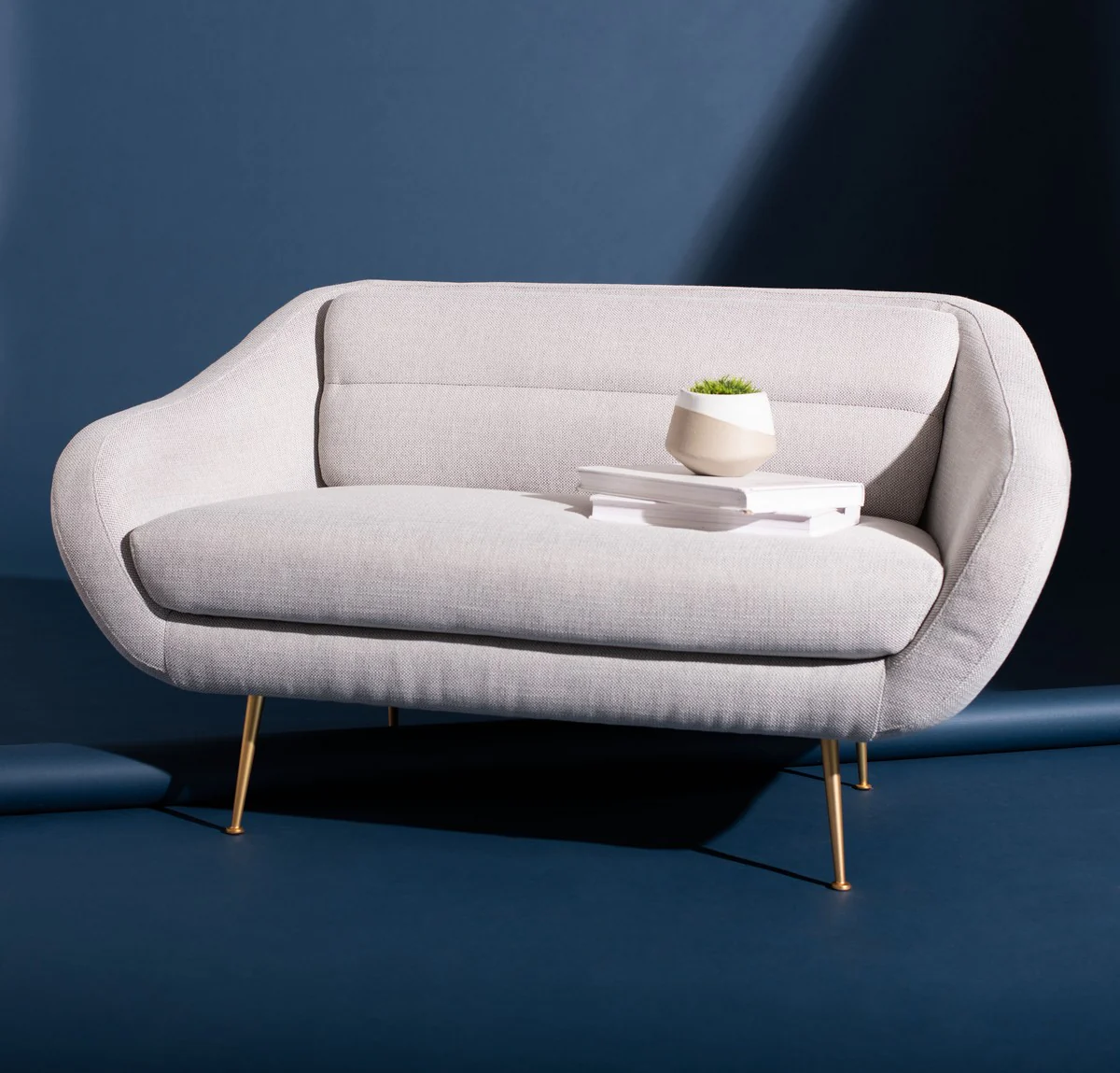 Safavieh Belladonna Mid-Century Upholstered Loveseat - Light Gray