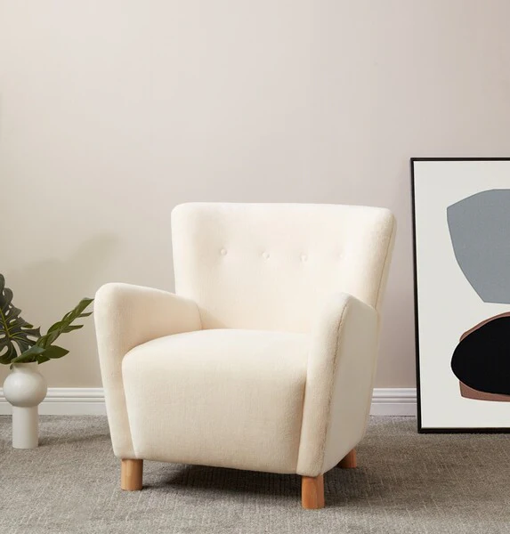 Safavieh Carey Faux Shearling Chair - Ivory