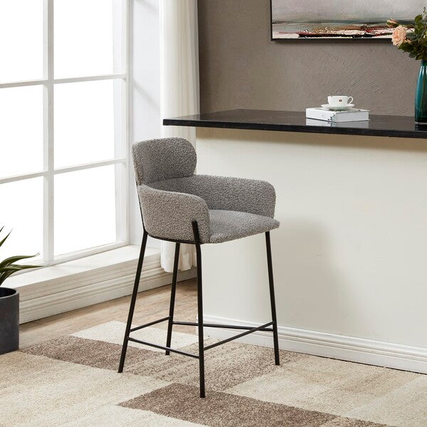 Safavieh Charlize Velvet Counter Stool - Light Gray