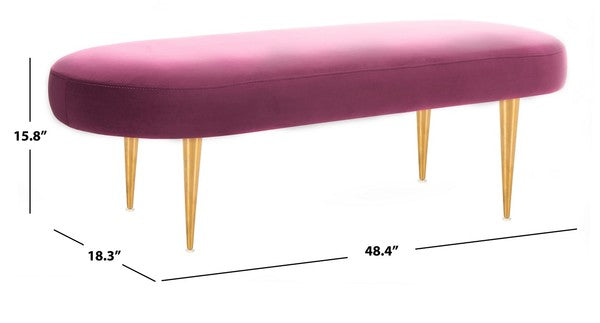 Safavieh Corinne Oval Bench - Plum - Image 3
