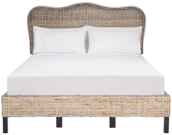 Safavieh Daejon Rattan Bed Full Size - Grey - Image 2