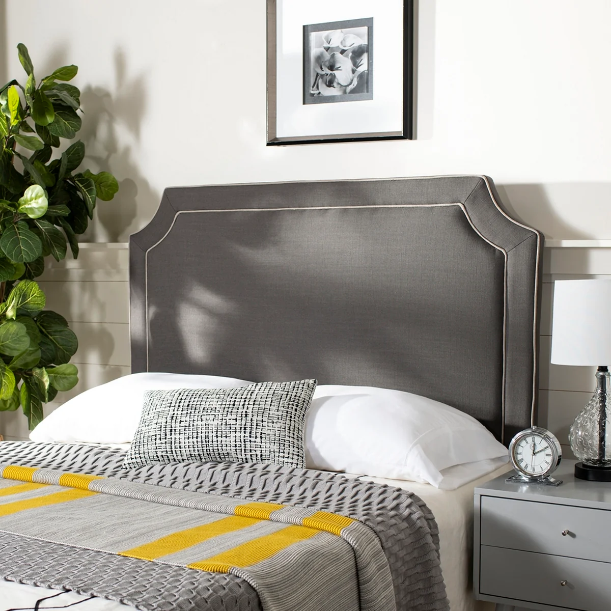 Safavieh Dane Queen Headboard Queen Size - Charcoal