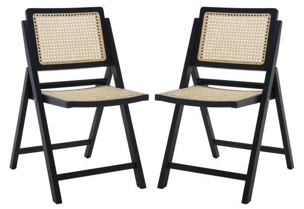 Safavieh Desiree Cane Folding Dining Ch Set Of 2 - Black