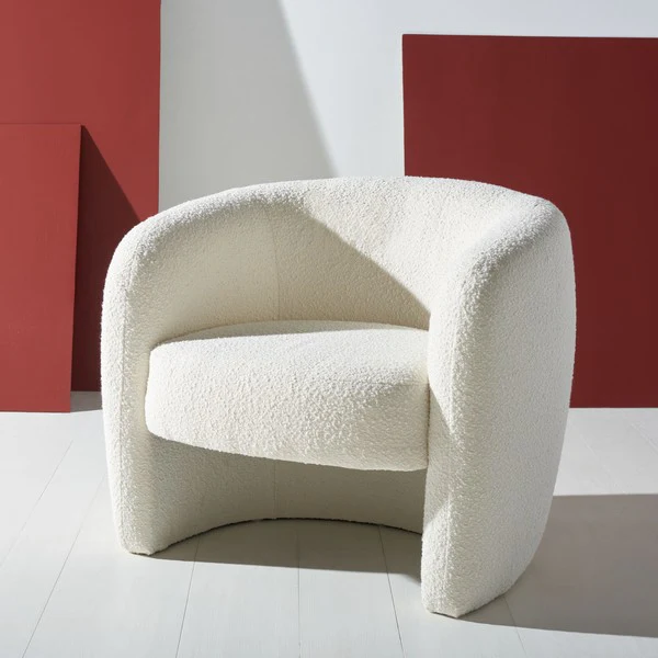 Safavieh Everly Barrel Back Accent Chai - Ivory