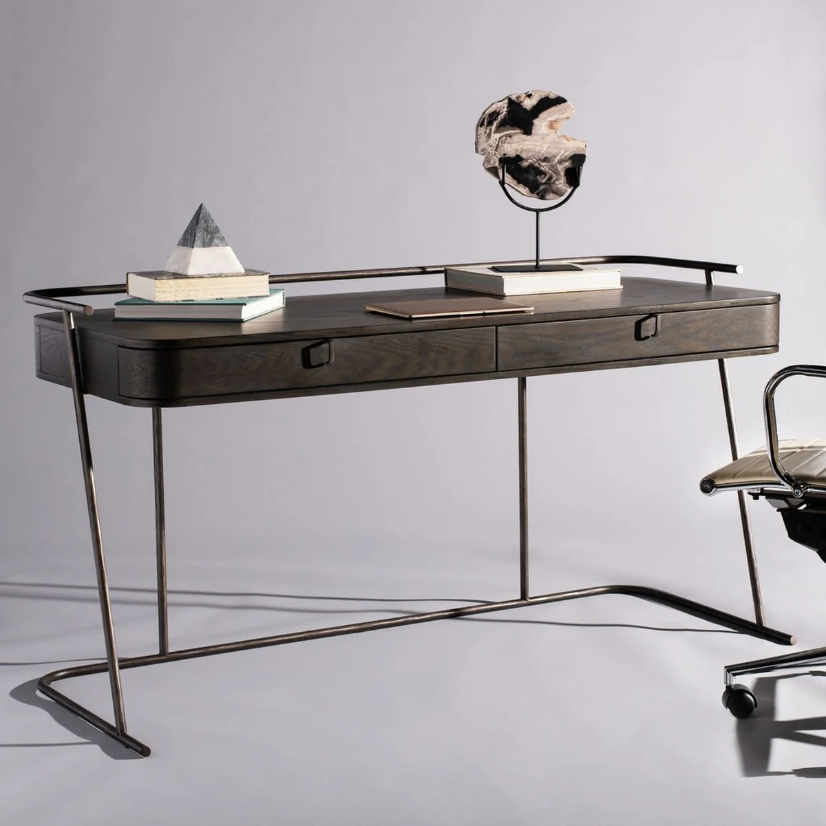 Safavieh Ferrell Modern Wood Desk - Dark Walnut