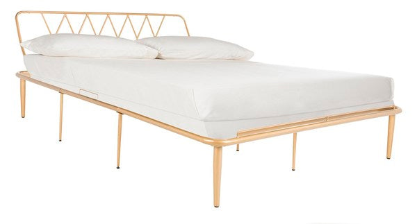 Safavieh Gatsby Bed Queen Size - Gold - Image 3