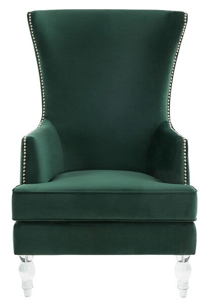 Safavieh Geode Modern Wingback Chair - Forest Green - Image 2