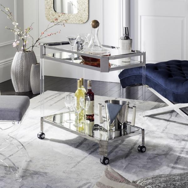 Safavieh Iago Acrylic Bar Trolley - Clear