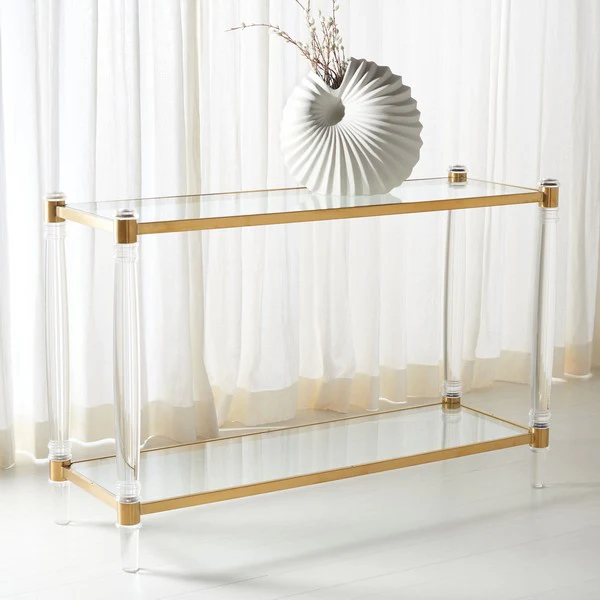 Safavieh Isabelle Acrylic Console Table - Brass