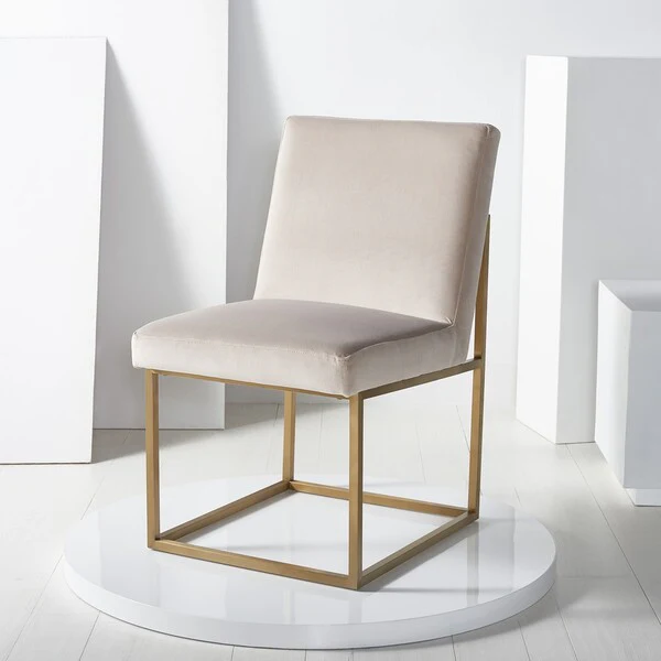 Safavieh Jenette Dining Chair - Taupe and Gold
