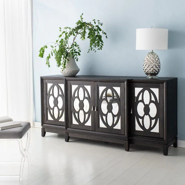 Safavieh Madeleine Mirrored Sideboard - Black