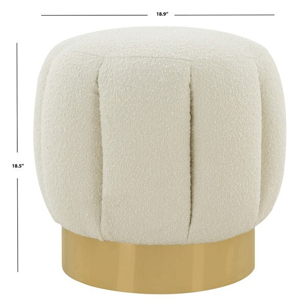 Safavieh Maxine Channel Tufted Otttoman - Ivory - Image 3
