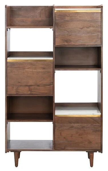 Safavieh Milana Marble Bookcase - Walnut - Image 2