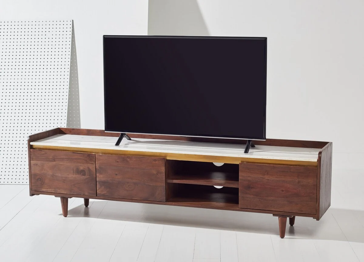 Safavieh Milana Marble Tv Stand - Walnut