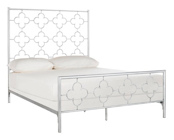 Safavieh Morris Lattice Metal Bed Full Size - Antique Silver - Image 2