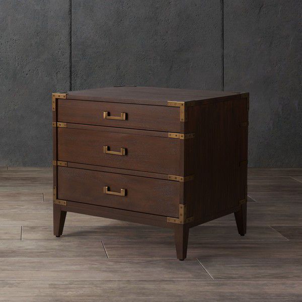 Safavieh Nisha 3 Drawer Wood Nightstand - Brown