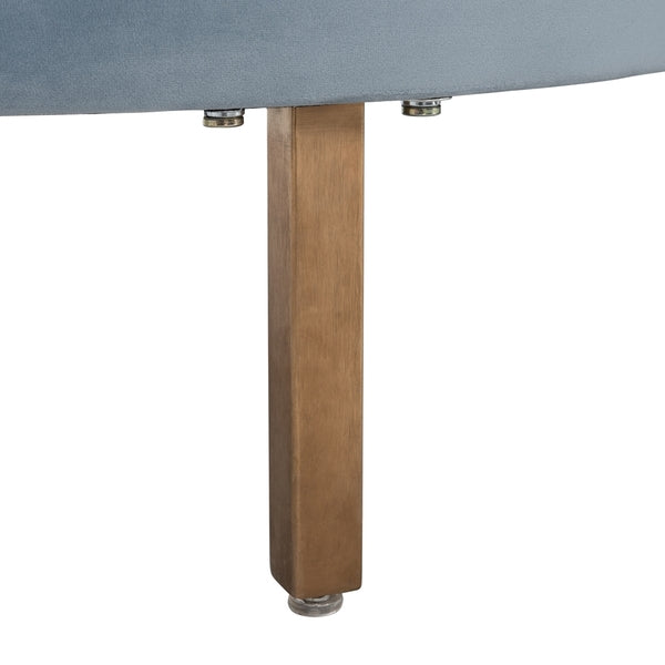 Safavieh Primrose Curved Velvet Sofa - Light Blue - Image 6