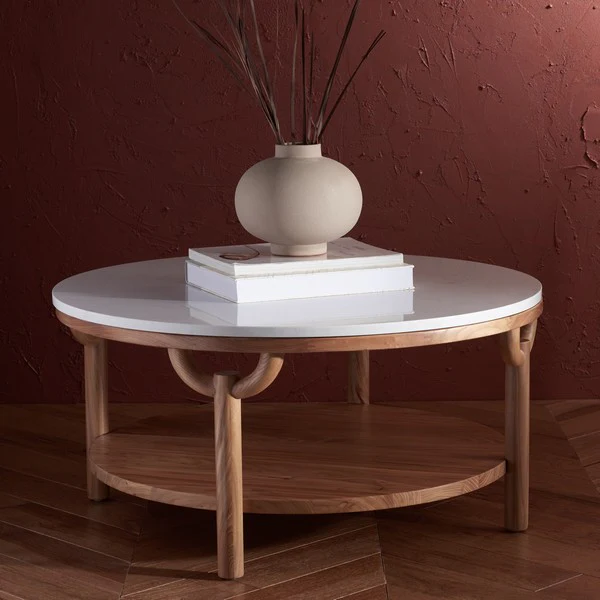 Safavieh Puck Marble Top Coffee Table - Natural