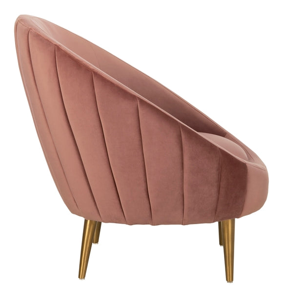 Safavieh Razia Channel Tufted Tub Chair - Dusty Rose - Image 4