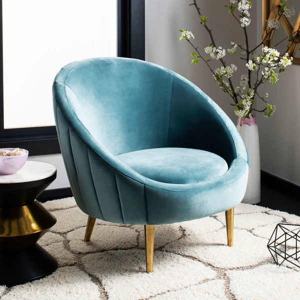 Safavieh Razia Channel Tufted Tub Chair - Seafoam