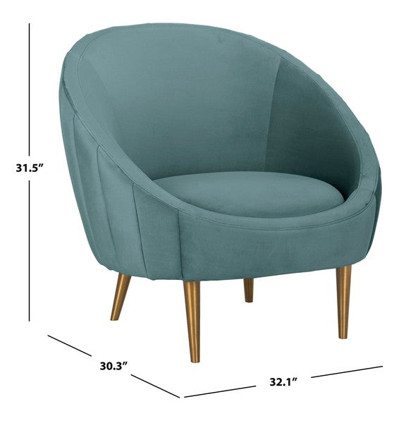 Safavieh Razia Channel Tufted Tub Chair - Seafoam - Image 3