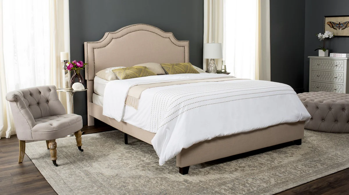 Safavieh Theron Bed Full Size - Light Beige