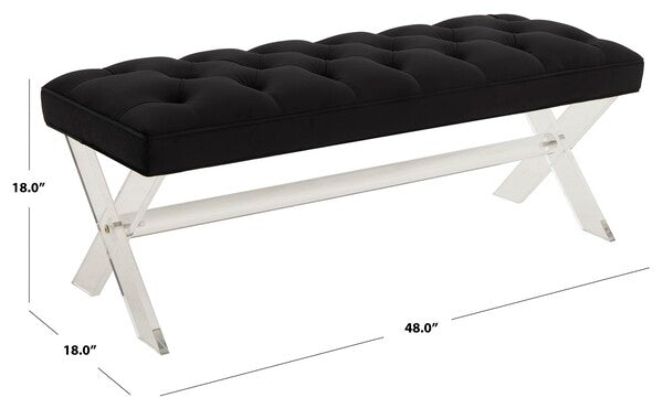 Safavieh Tourmaline Acrylic Bench - Black - Image 3