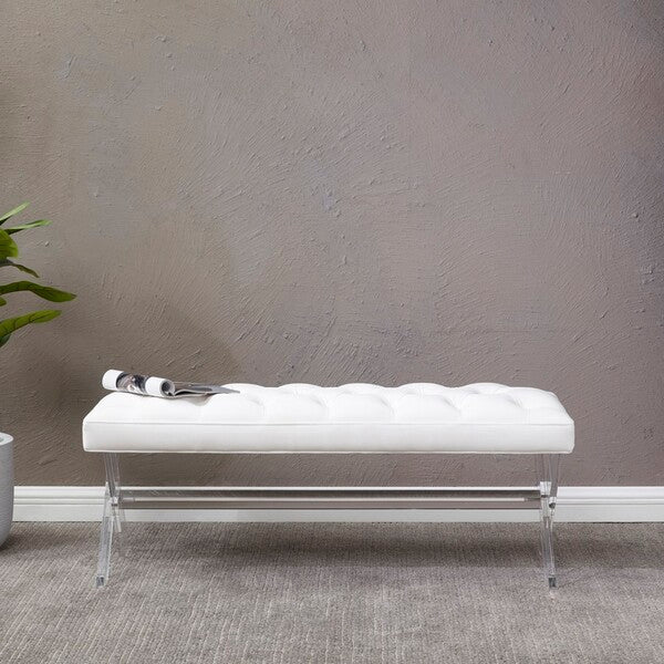 Safavieh Tourmaline Acrylic Bench - White