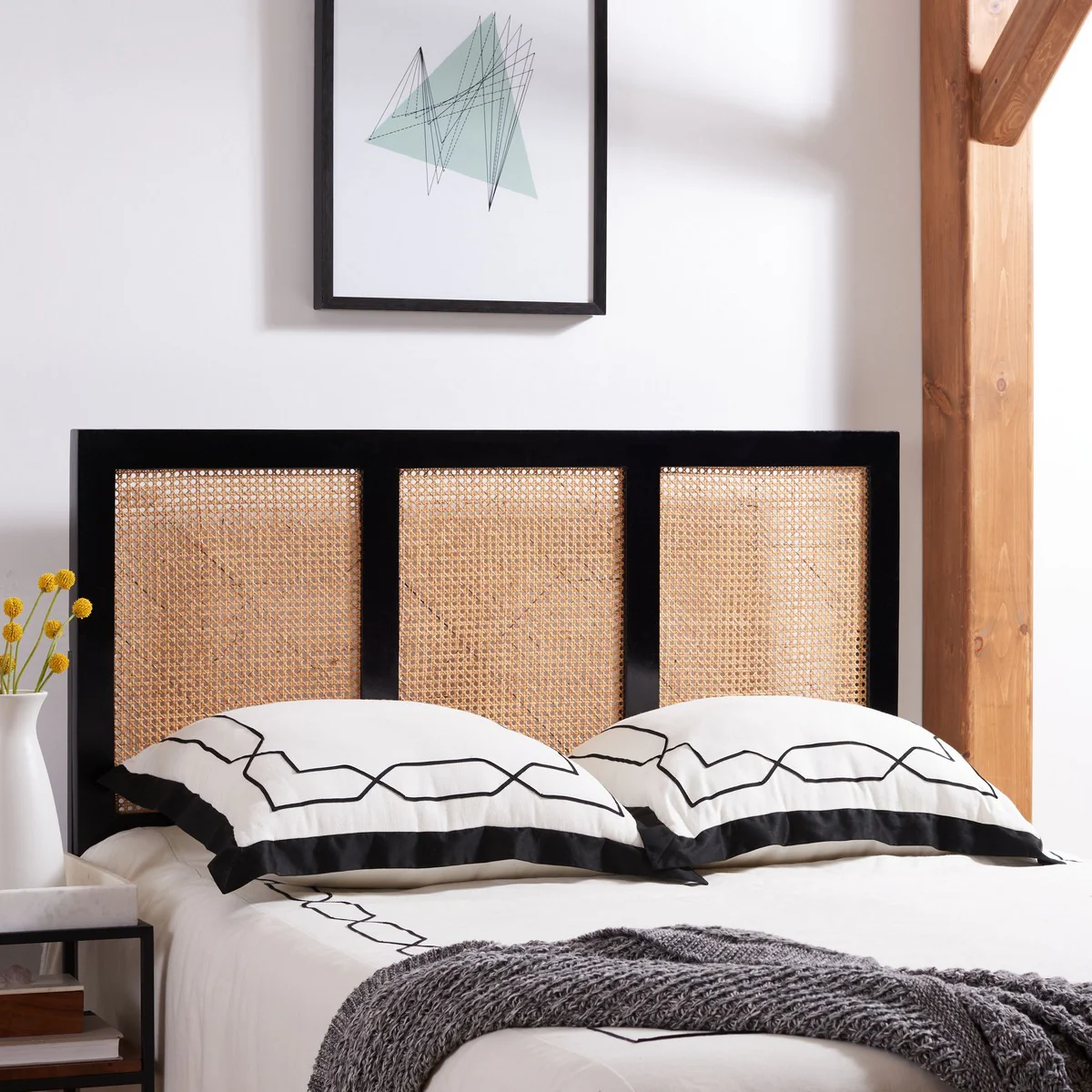Safavieh Vienna Cane Headboard King Size - Black