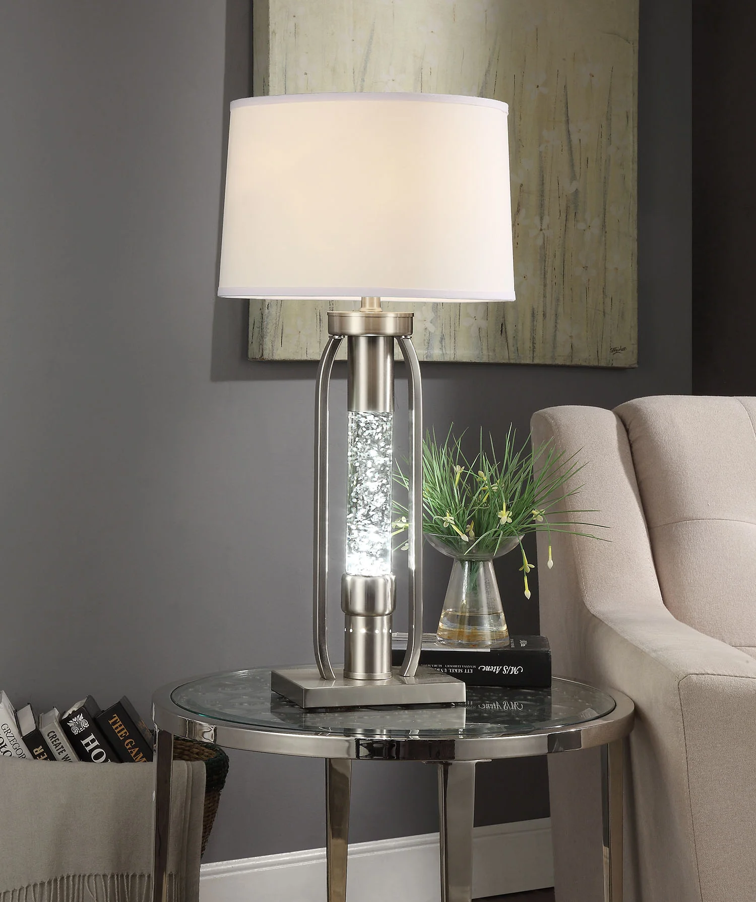 Sand Nickel Table Lamp By Homeroots