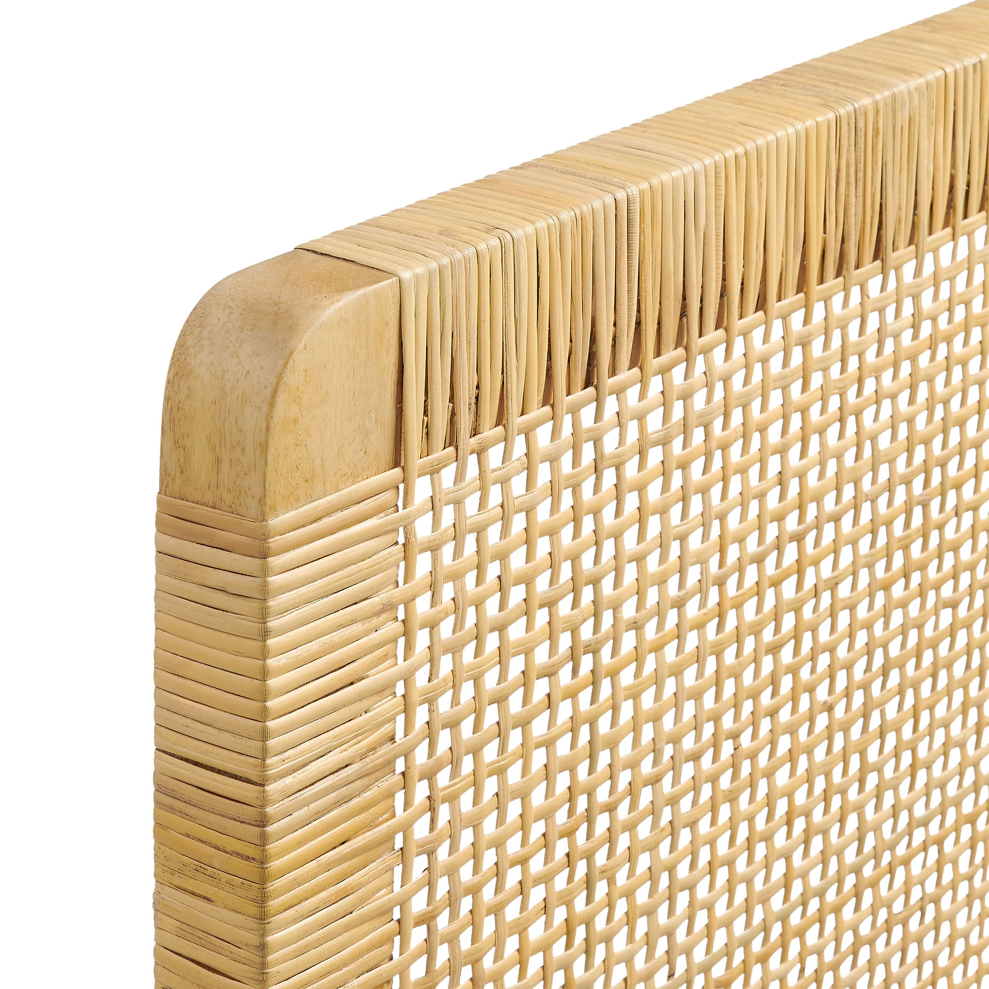 Sandy Wall Mounted Wood and Rattan King Size Headboard by Modway - Image 3