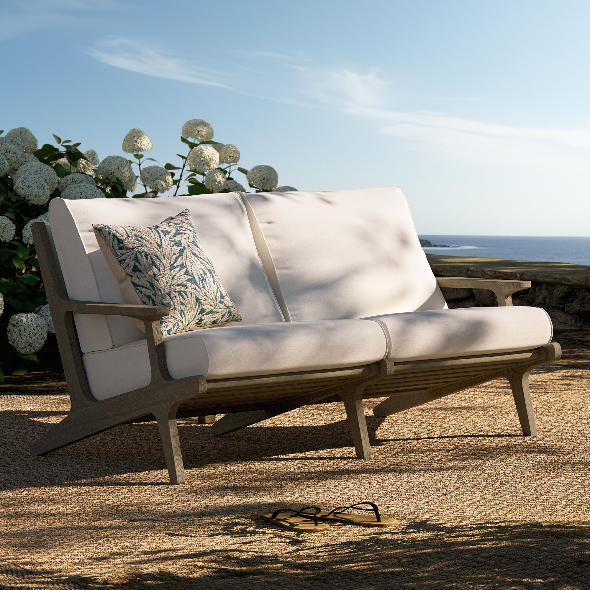 Saratoga Outdoor Patio Teak Wood Loveseat by Modway
